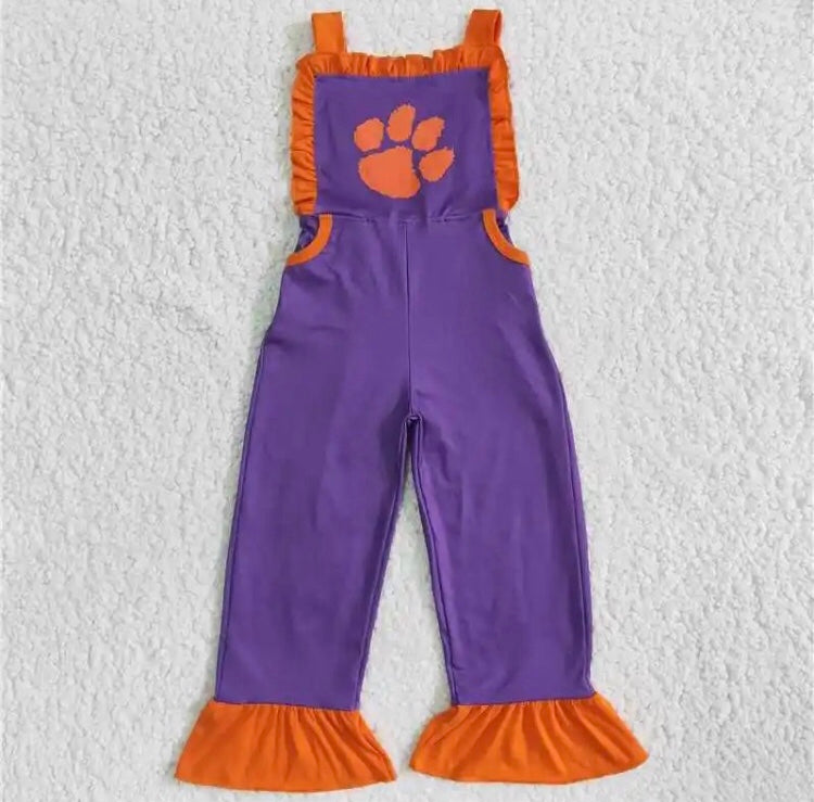 Orange purple overalls