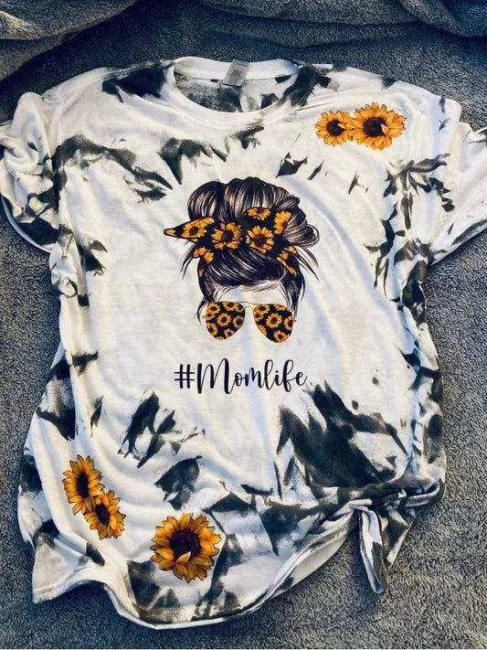 Sunflower black tie dye